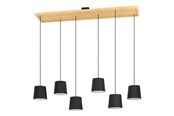 Lamper - EGLO Stars of Light CAMARIOCA langbordspendel 6L E27 sort/hvid/træ FSC - 390131