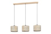 Lamper - EGLO Stars of Light HONTONGAS langbordspendel Ø E27 sort/træ/beige - 390324