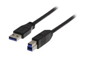 USB kabel - Deltaco USB3-130 - USB cable - USB Type B to USB Type A - 3 m - USB3-130S