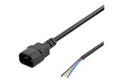 Strømkabel (intern) - Deltaco - power cable - IEC 60320 C14 to bare wire - 2 m - DEL-109UC