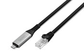 Netværkskabel - DIGITUS USB-C 3.2 Gen1 to RJ45 Adapter - 3m - Sort - 3m - AK-300601-030-S