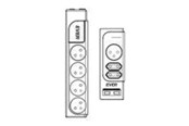 Strømkabel (ekstern) - Ever Office Plus - surge protector - 2500 Watt - 6000 VA - T/LZ06-OFP018/0000