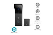 Smart Home - Nedis SmartLife Video Dørtelefon Wi-Fi Batteri 3MP Full HD 1296p Cloud Storage (mulighed) / microSD (ikke inkluderet) IP44 Med bevægelsessensor Nattesyn Sort - WIFICDP21BK