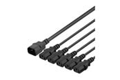 Strømkabel (intern) - Deltaco - power splitter - IEC 60320 C14 to power IEC 60320 C13 - 1 m - DEL-113C