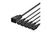 Strømkabel (intern) - Deltaco - power splitter - IEC 60320 C20 to power IEC 60320 C13 - 1 m - DEL-113M
