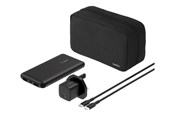 Powerbank - Belkin BoostCharge power bank - + AC power adapter - 24 pin USB-C 2 x USB - with zippered pouch case Powerbank - Sort - 10000 mAh - BU041MYBK
