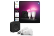 Smart Home - Philips Hue Startsæt: 2 x E27 pærer + Bridge Pro - 929003853518