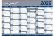 Calendar - Mayland Kæmpekalender 2x6 mdr. papir 2026 (i paprør) - 26064000