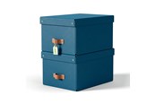 Arkivering & Opbevaring - Leitz Puro opbevaringsboks med låg, medium, 17 L, 100% recirkuleret karton, pakke a 2 stk, mørkeblå - 61490068