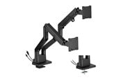 Skærmholder - DUTZO Skærmholder til 2 skærme (24" - 45") - Heavy Duty Deluxe med USB A & C porte - Sort - MMHDDLX-2B