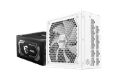 Strømforsyning - MSI MAG A1000GL PCIE5 WHITE Strømforsyning - 1000 mAh - 135 mm - ATX 3.1 - 80 Plus Gold certified - MAG A1000GL PCIE5 WHITE