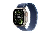 Smartwatch & Sportsur - Apple Watch Ultra 3 GPS + Cellular 49mm Natural Titanium Case with Blue/Bright Blue Trail Loop - M/L - MEWU4DH/A