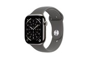 Smartwatch & Sportsur - Apple Watch Series 11 GPS + Cellular 42mm Natural Titanium Case with Stone Grey Sport Band - M/L - MF8N4QN/A