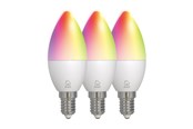 Smart Home - Deltaco SMART HOME - LED light bulb - shape: C37 - E14 - 4.9 W - RGB light - 2700-6500 K - white (pack of 3) - SH-LE14C37RGB02-3P
