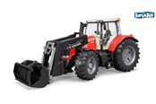 Legetøjsbil - Bruder Massey Ferguson 7624 traktor med frontlæsser legetøj - BR3047
