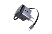 Mobil - Adaptere & Opladere - UGREEN 65 W GaN Fast Charger with Retractable Cable - 65825