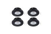 Lamper - EGLO MAZUBY 1 INDBYG. SÆT Ø85 4X500LM 3000K DÆMPB. IP44 SORT - 31884