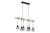 Lamper - EGLO TOWNSHEND 5 LANGBORD 6L SORT/TRÆ - 43133