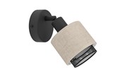 Lamper - EGLO ROSLEY væglampe E14, sort/linen - 43656