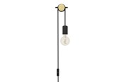 Lamper - EGLO BUDDON VÆG E27 SORT/TRÆ - 43898