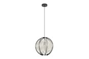 Lamper - EGLO WAVERTON PENDEL Ø400 E27 SORT/TRÆ/HVID - 44005