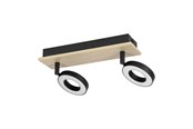 Lamper - EGLO RIELVES SPOTSKINNE L280 2X4,2W TRÆ/SORT/HVID FSC - 901203