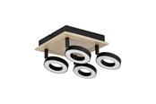 Lamper - EGLO RIELVES LOFT 4L 170X170 TRÆ/SORT/HVID FSC - 901205