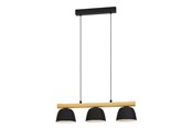 Lamper - EGLO SHERBURN LANGBORD 3L E27 SORT/TRÆ FSC - 43739