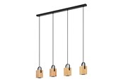 Lamper - EGLO AYLES LANGBORD 4L GU10 SORT/TRÆ FSC - 43748
