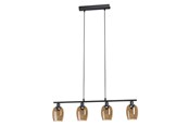 Lamper - EGLO ZABALEA LANGBORD 4XE14 L785 SORT/AMBER - 98765