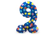 Legetøj - Folat BV Standing Foil Balloon Colorful Dots Number 9 - 72cm - 63979