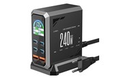Mobil - Adaptere & Opladere - BlitzWolf BW‑S31 240W 6‑Port USB‑C + USB‑A PD Desktop Charger - BW-S31