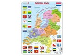Puslespil - Selecta Play - Larsen Jigsaw Puzzle Map of the Netherlands with Provinces and Flags 48 pcs. - LA-K53-NL