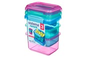 Køkkenredskaber - Sistema Pack 400ml x 3 Lunch Coloured - 41544-T
