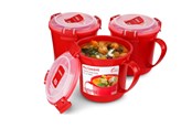 Køkkentilbehør - Sistema 656ml Medium Soup Mug 3 Pack - 82012