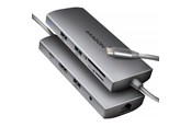 USB hub - AXAGON SuperSpeed USB-C Hub USB hub - USB 3.2 - 9 ports - Grå - HMC-8HLSA