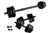 Sport & Fitness - ASG 15 kg Vægtsæt m. Runde skiver - Sort/Sort - ASG4470BLACKONE SIZE