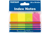 Papir, Fotopapir og Etiketter - CENTRUM StickNotes papir 4*100 stk. ass. neon - 85385