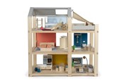 Dukker & Tilbehør - Small Foot Naturligt dukkehus med møbler - 12541