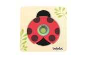 Puslespil - Beleduc - Wooden Layered Puzzle Ladybug Wood - 10140
