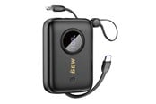 Powerbank - Dudao K14 10000mAh power bank with USB-C / Lightning cables - black - 10000 mAh - 6977196681549