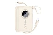 Powerbank - Dudao K14 10000mAh power bank with USB-C / Lightning cables - beige - 10000 mAh - 6977196681556