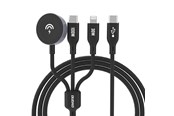 USB kabel - Dudao Apple Watch A12Max+ PD 100W 3in1 Charger Cable: USB-C Lightning 1.2m - Black - 6976625333523