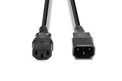 Strømkabel (intern) - Lindy C14 to C13 Mains Extension Cable Black - 1m - 30321