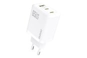 Mobil - Adaptere & Opladere - Dudao A29 65W GaN Wall Charger 2 x USB-C + 1 x USB-A - White - 6976625334919