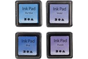 Hobby artikler - Creativ Company - Stamp Ink Blue Shades/Purple 4 pcs. - 285342