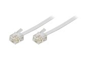 Netværkskabel - Deltaco DEL-163F - phone cable - 10 m - white - Hvid - 10m - DEL-163F