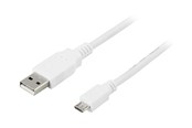 USB kabel - Deltaco USB-299W - USB cable - USB to Micro-USB Type B - 25 cm - USB-299W