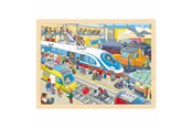 Puslespil - Goki Wooden Puzzle Train Station 96 pcs. Wood - 57316
