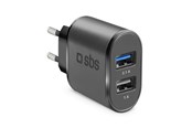 Mobil - Adaptere & Opladere - SBS 2100 mAh oplader - 2.1A + 1A - Sort - TETR2USB21AFAST